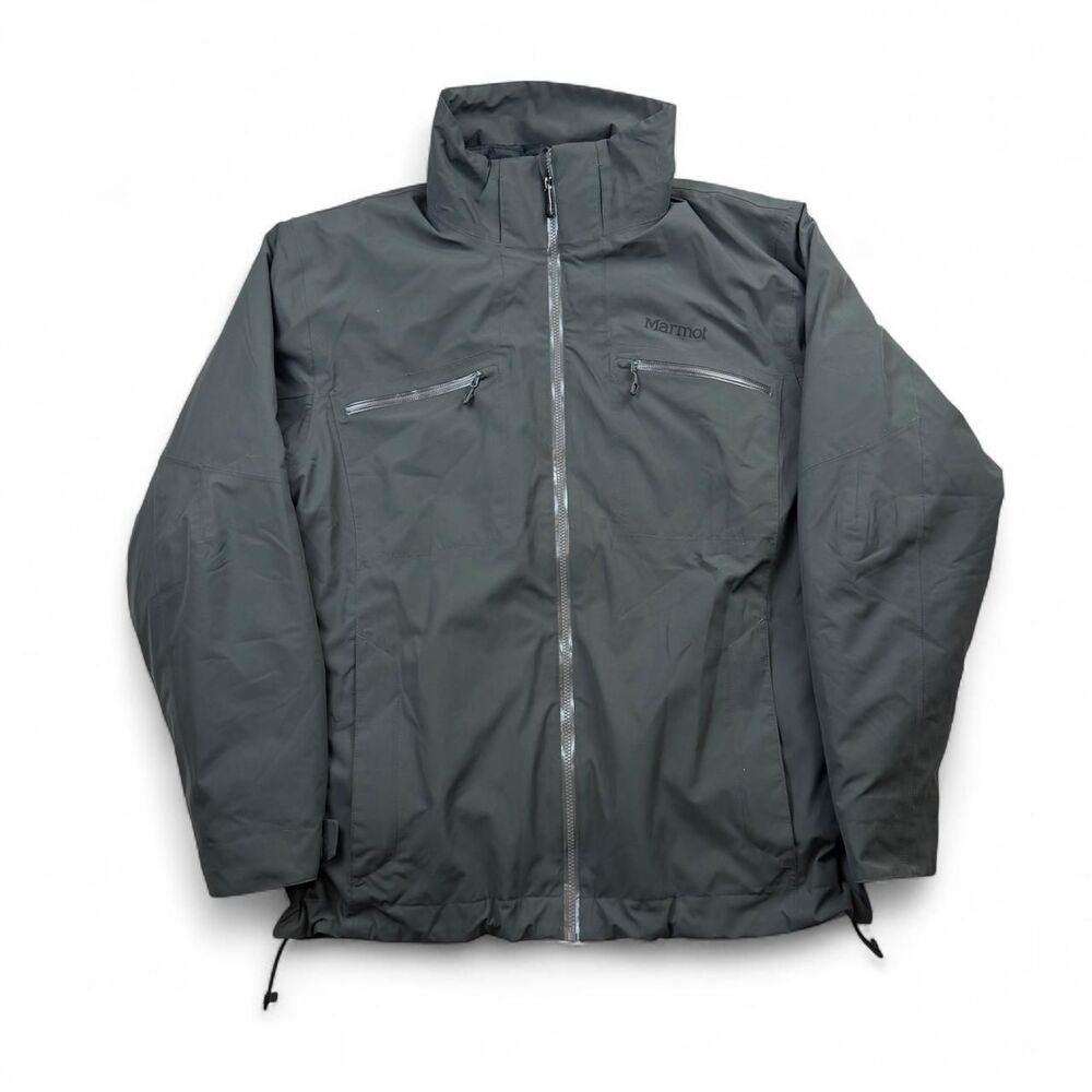 Marmot Gray 2-in-1 Shell Jacket With Insulated Liner Full Zip Outdoor Ski Sz XL